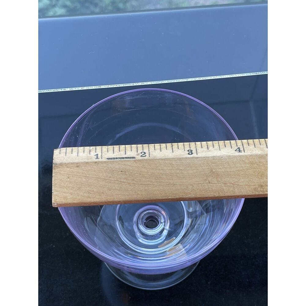Tiffin Twilight Champagne Sherbet Glass Neodymium Glass Blue Lavender‎ - Picture 7 of 7
